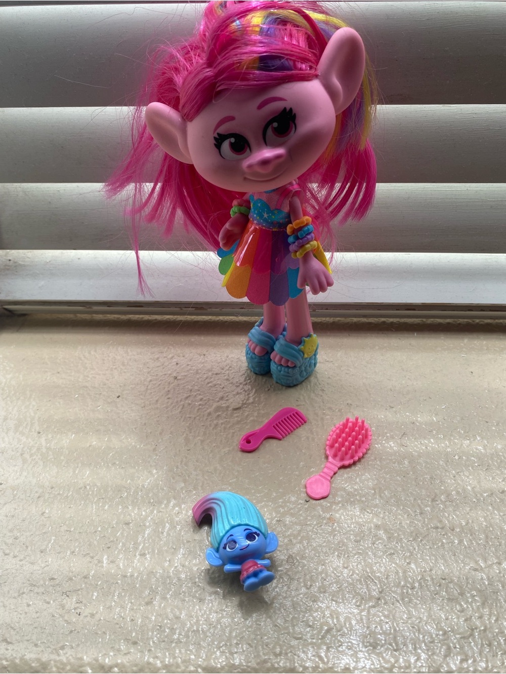 Rainbow Hair Pink Fashion Doll with Accessories - Kids Play Doll